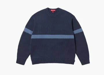Supreme Tonal Appliqué Sweater Navy