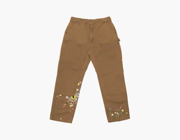 Carhartt Double Knee Floral Carpenter Pants Brown