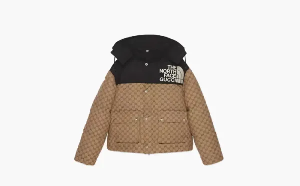 Gucci x The North Face GG Padded Short Jacket WMNS Black Ebony Beige