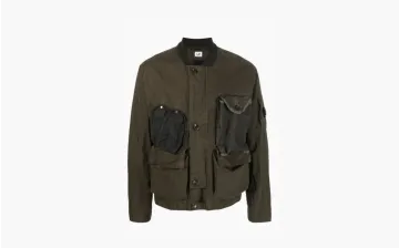 C.P. Company Cotton Blend Bomber Jacket Brown