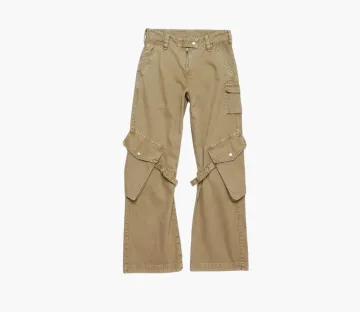 Acne Studios Potinal Canvas Cargo Pants Cold Beige