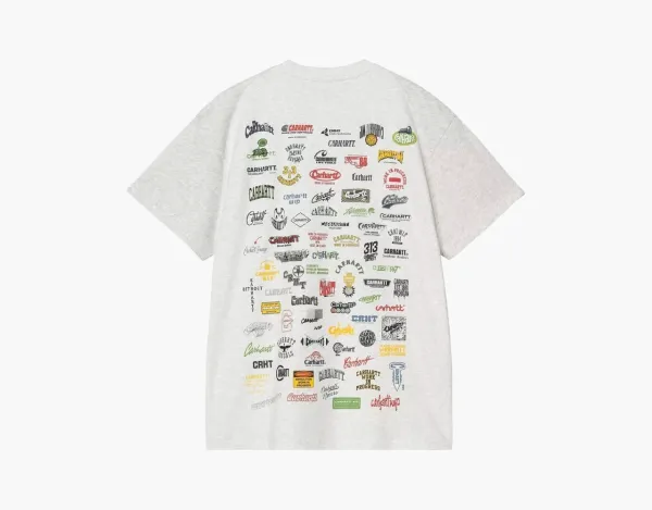 Carhartt WIP Logo Print T-Shirt Ash Grey