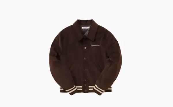 Sporty & Rich Corduroy Varsity Jacket Chocolate/Cream