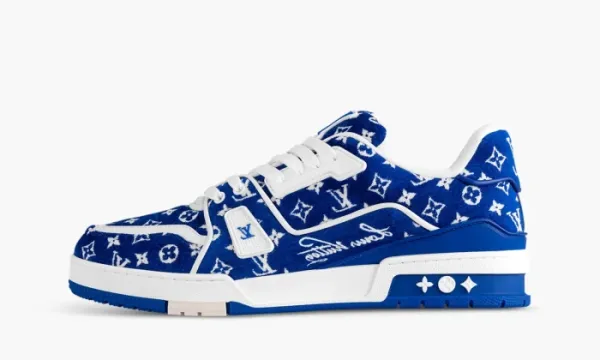Louis Vuitton Trainer Blue Monogram Textile