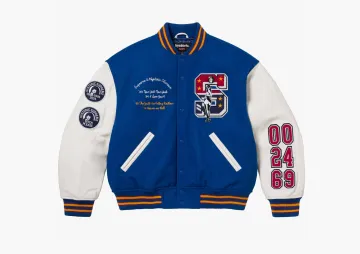 Supreme x Hysteric Glamour Varsity Jacket Blue