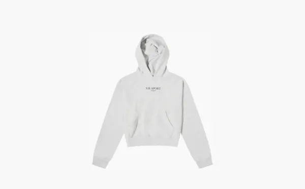 Sporty & Rich Sport Cropped Hoodie Heather Grey