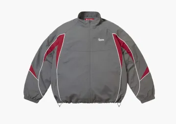 Supreme Contrast Piping Track Jacket Grey