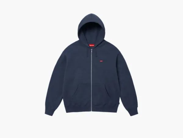 Supreme Small Box Zip Up Hooded Sweatshirt Navy