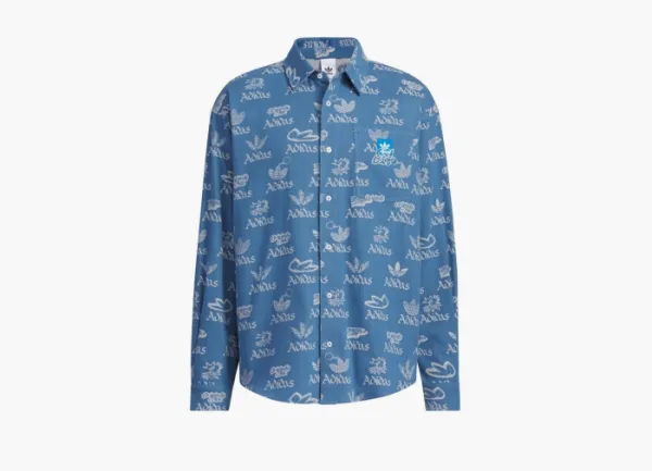 Adidas City Skate LS Shirt  Light Denim / White