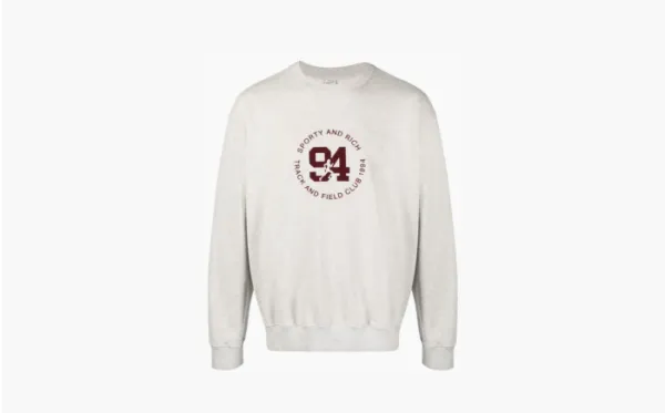 SPORTY & RICH Logo print Crew neck Sweatshirt Beige
