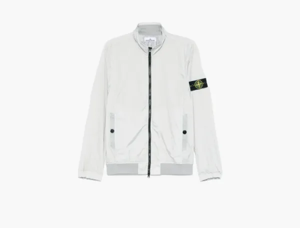 Stone Island Wind-Resistant Jacket with Anti-Drop and Mesh Lining Pearl Grey