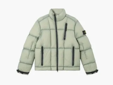 Stone Island Lightweight Stand Collar Down Jacket Sage Green