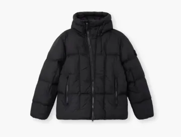 Stone Island Hooded Down Jacket Black