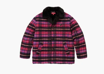 Supreme Plaid Car Coat Pink