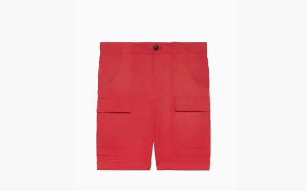 Gucci x The North Face Web Print Cotton Shorts Red