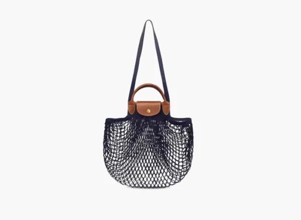 Longchamp Le Pliage Filet Top Handle Bag  Navy
