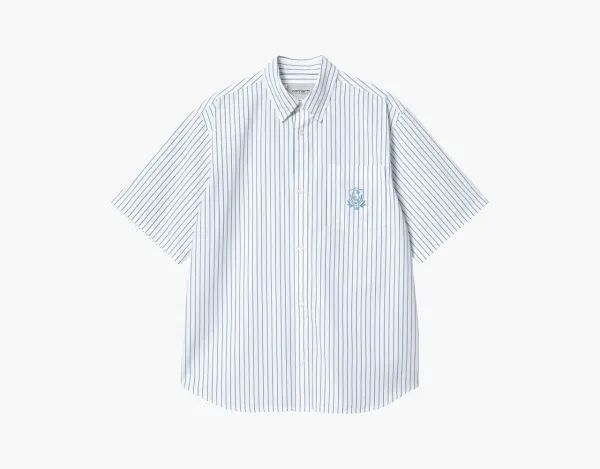 Carhartt WIP Striped Short Sleeve Shirt Blue
