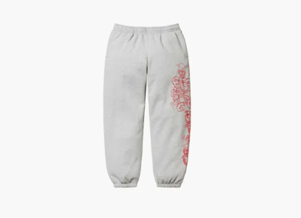 Supreme  Pitbulls Embroidered Sweatpant  Heather Grey