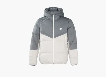 Nike Hooded Puffer Jacket Grey White