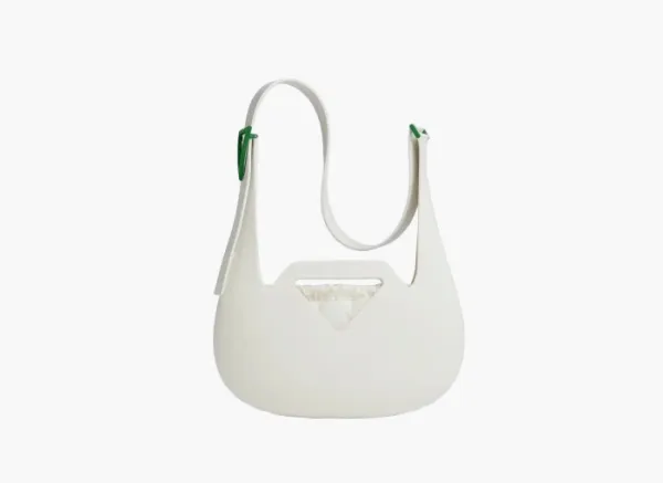 Bottega Veneta Recyclable Rubber Punch Shoulder Bag White