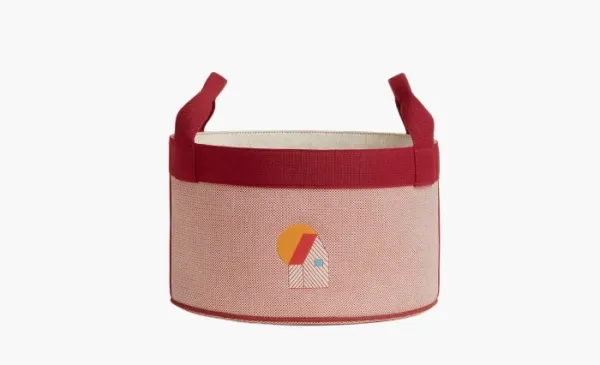 HERMES Bag Les Cabanes basket, small model Orange with Raspberry