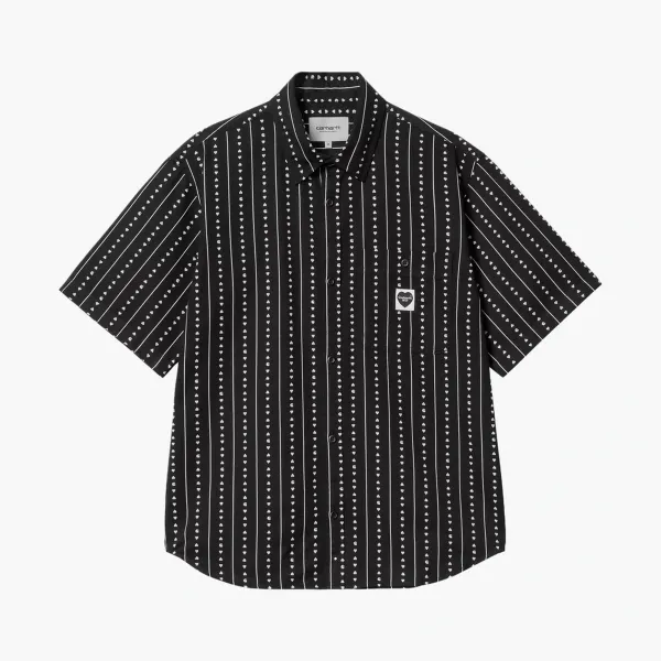 Carhartt WIP Drewe Dotted Stripe Shirt Black