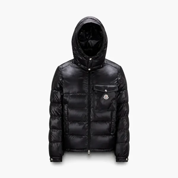 Moncler Hooded Short Down Jacket Glossy Black