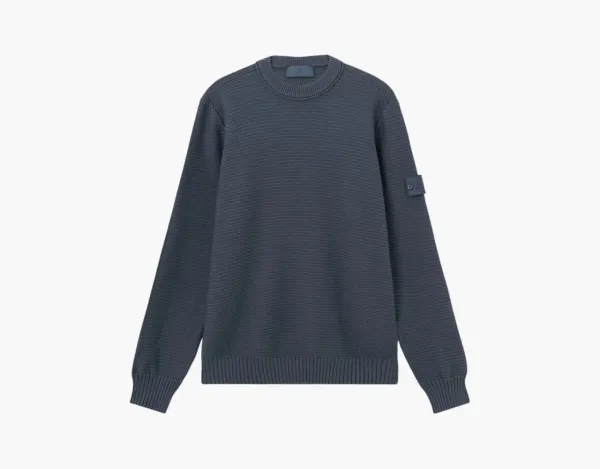 Stone Island Ghost Cotton Cashmere Knit Jumper Slate Blue