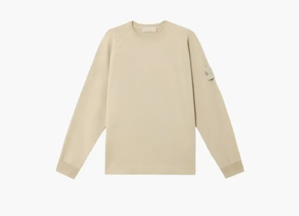 Stone Island Crewneck Sweatshirt with Ribbed Details Beige