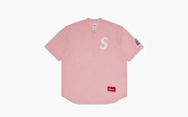 Supreme S Logo Baseball Henley Pink