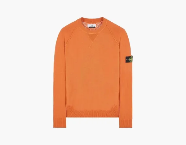 Stone Island Raglan Knit Sweater Orange