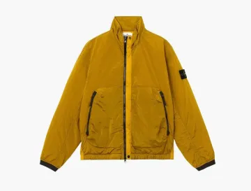 Stone Island Nylon Metal Econyl Stand Collar Jacket Gold