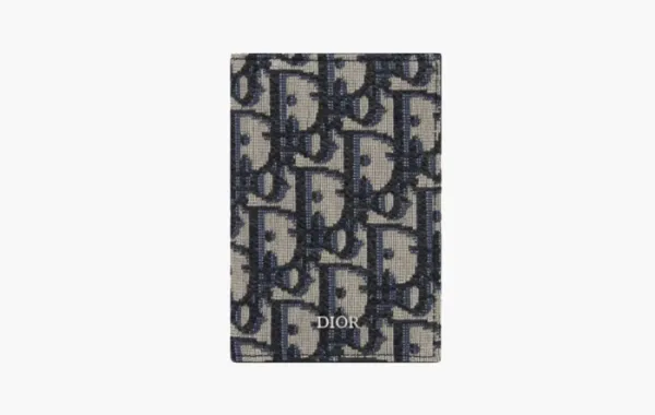 Dior Oblique Jacquard Card Holder Bi-Fold Beige/Black