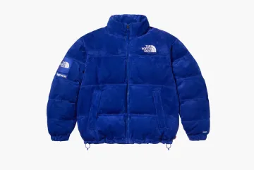 Supreme x The North Face Suede Nuptse Jacket Blue