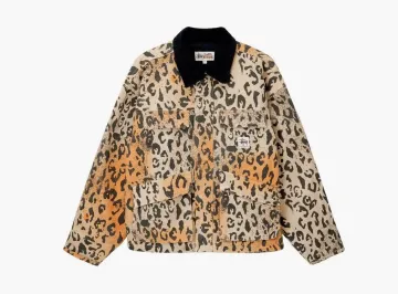 Stussy Washed Canvas Shop Jacket Leopard