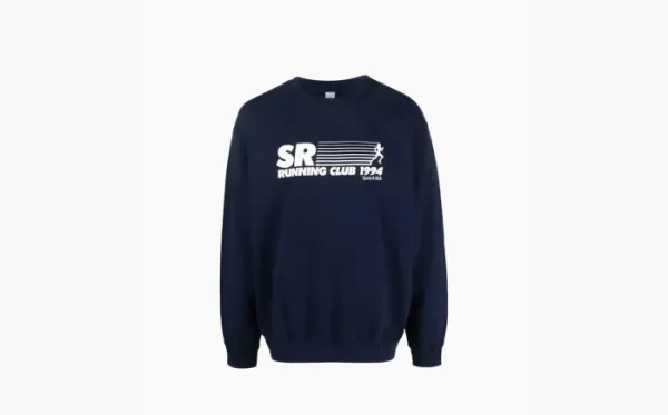 Sporty & RichSR Running Club Sweatshirt Crewneck Navy Blue