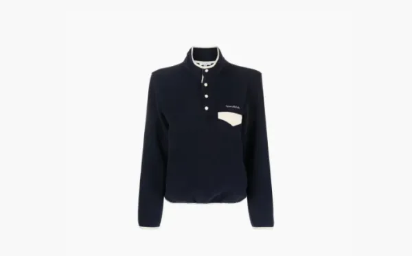 Sporty & Rich Logo-embroidered Buttoned Sweatshirt Marine Blue