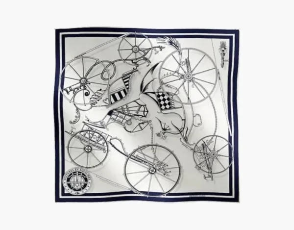Hermes Silk Scarf Navy