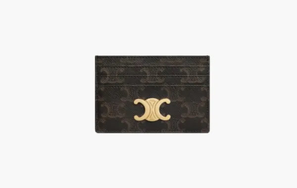 Celine Triomphe Canvas Card Holder Brown