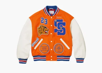 Supreme Tiger Varsity Jacket Orange