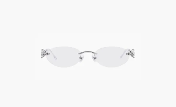Gentle Monster Metal Gemstone Oval Eyeglass Frames Unisex Silver