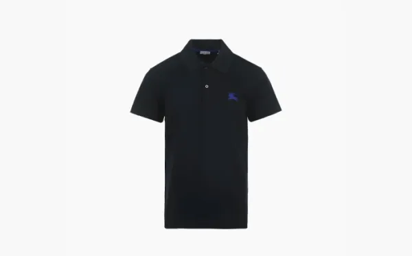 Burberry Embroidered Short Sleeved Polo Shirt Dark Blue