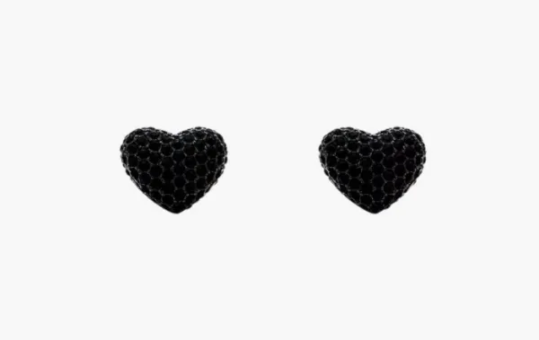 Marc Jacobs The Heart Balloon Pave Earrings Black Crystal