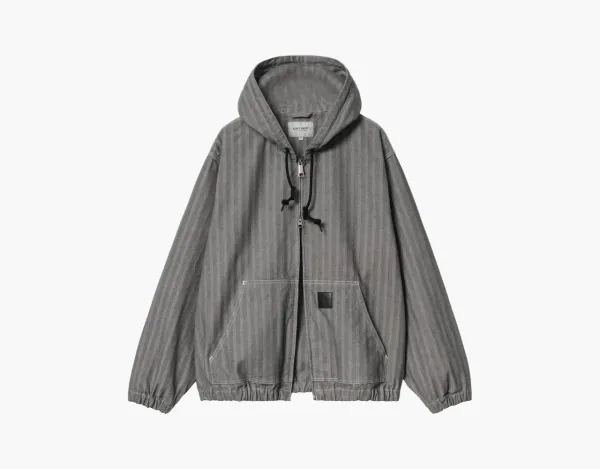 Carhartt WIP Menard Hooded Jacket Grey Herringbone