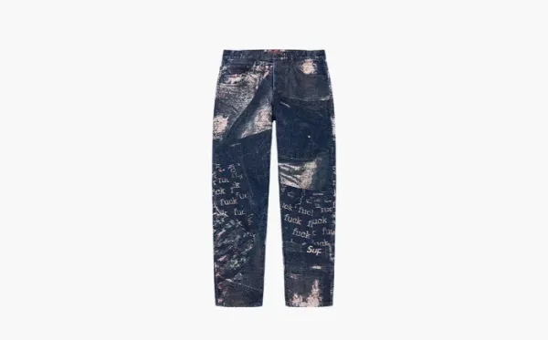Supreme Archive Denim Jacquard Regular Jean Blue
