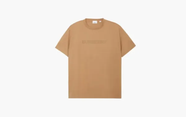 Burberry Logo Print Cotton Oversized T-shirt Camel