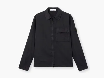 Stone Island Regular-Fit Zip-Up Overshirt Navy Blue