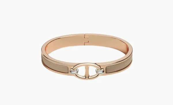 Hermes Mini Clic Chaine d'Ancre bracelet Milk Tea Gray