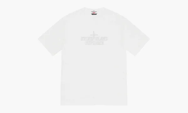 Stone Island X Supreme Embroidered Logo S / S Top White