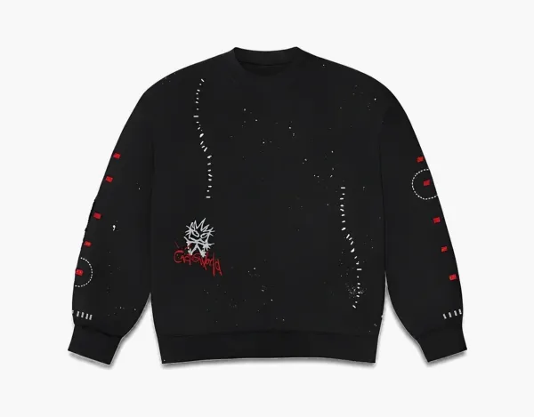 Travis Scott Cactus Jack Embroidered Scribble Sweatshirt Black